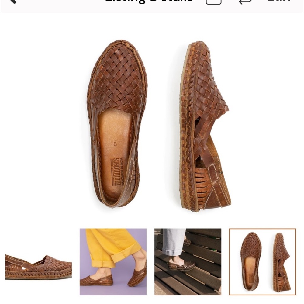 Mohinders Woven Leather Slides Brown
